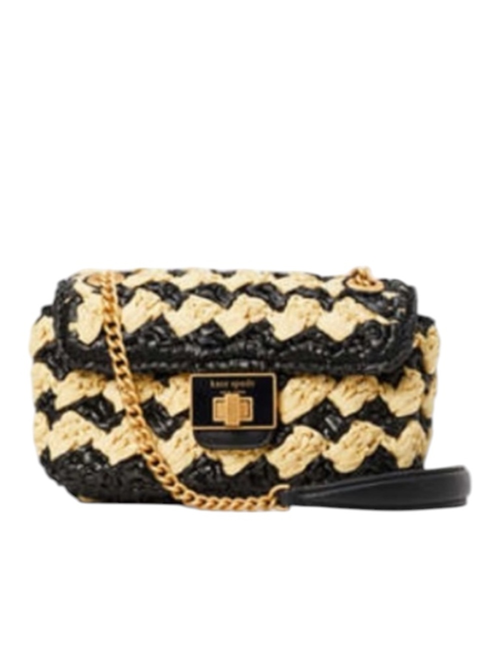 Kate Spade Evelyn Striped Crochet Raffia Small Shoulder Crossbody